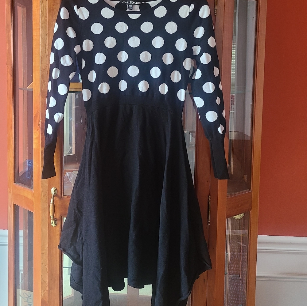 Black & White polka-dot dress.